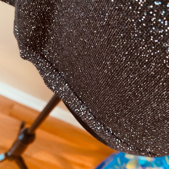 Talbots Large short sleeve black/silver knit pullover with rhinestone buttons. - Picture 5 of 5